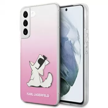 Karl Lagerfeld KLHCS22MCFNRCPI funda rígida para Samsung Galaxy S22+ / S906 - rosa Choupette Eat