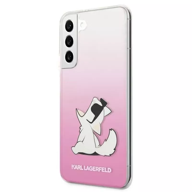 Karl Lagerfeld KLHCS22MCFNRCPI funda rígida para Samsung Galaxy S22+ / S906 - rosa Choupette Eat