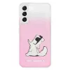 Karl Lagerfeld KLHCS22MCFNRCPI funda rígida para Samsung Galaxy S22+ / S906 - rosa Choupette Eat