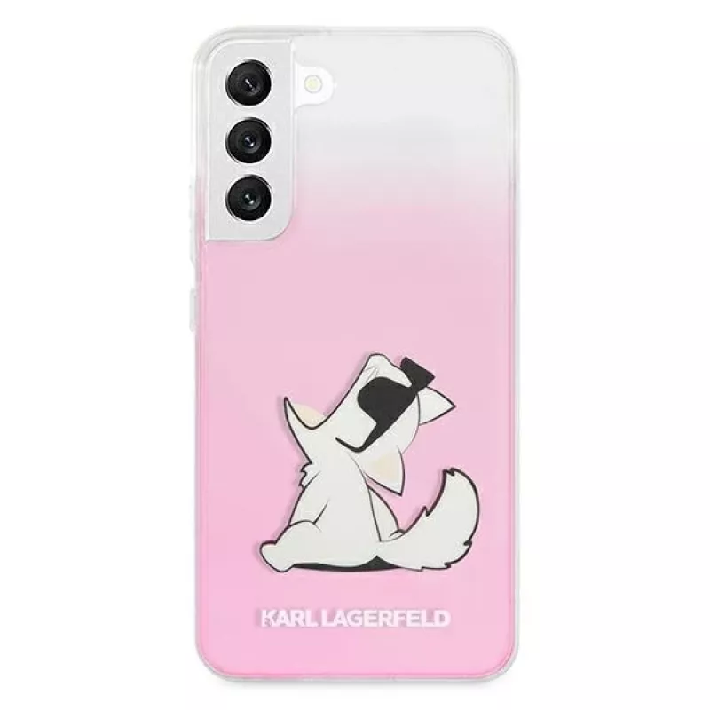 Karl Lagerfeld KLHCS22MCFNRCPI funda rígida para Samsung Galaxy S22+ / S906 - rosa Choupette Eat