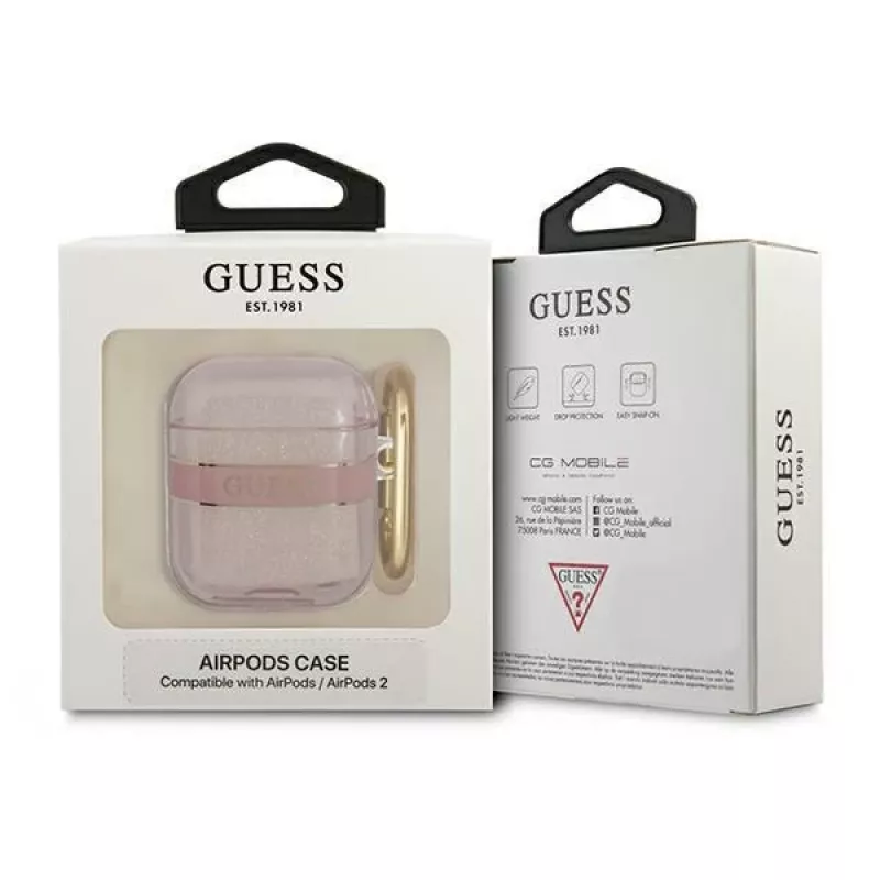 Guess GUA2HHTSP Strap Collection funda protectora para Apple AirPods 1/2 - rosa