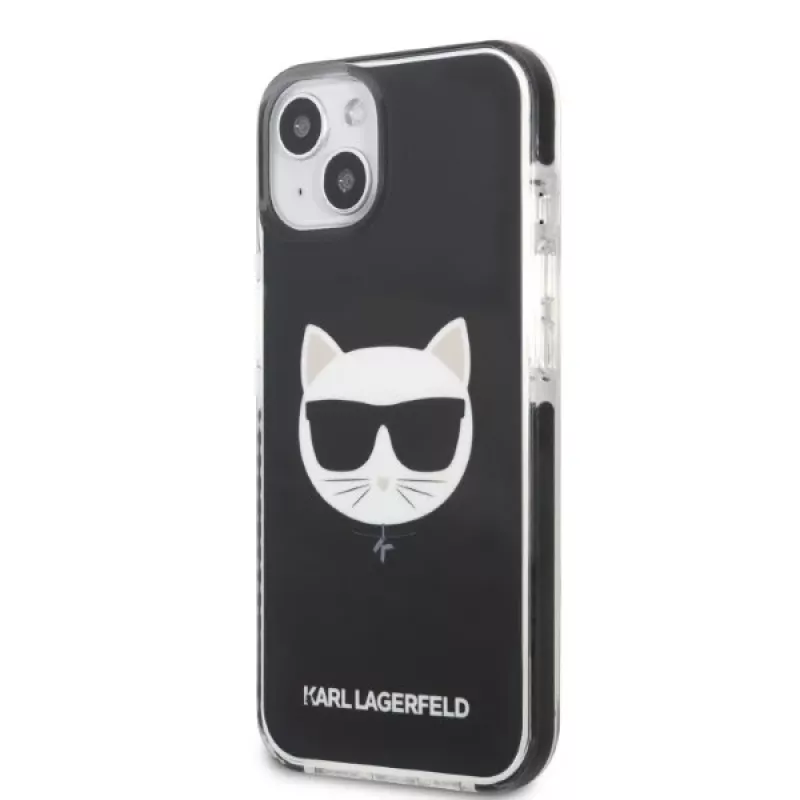 Karl Lagerfeld KLHCP13STPECK funda rígida negra Choupette Head para iPhone 13 mini 5,4 inch