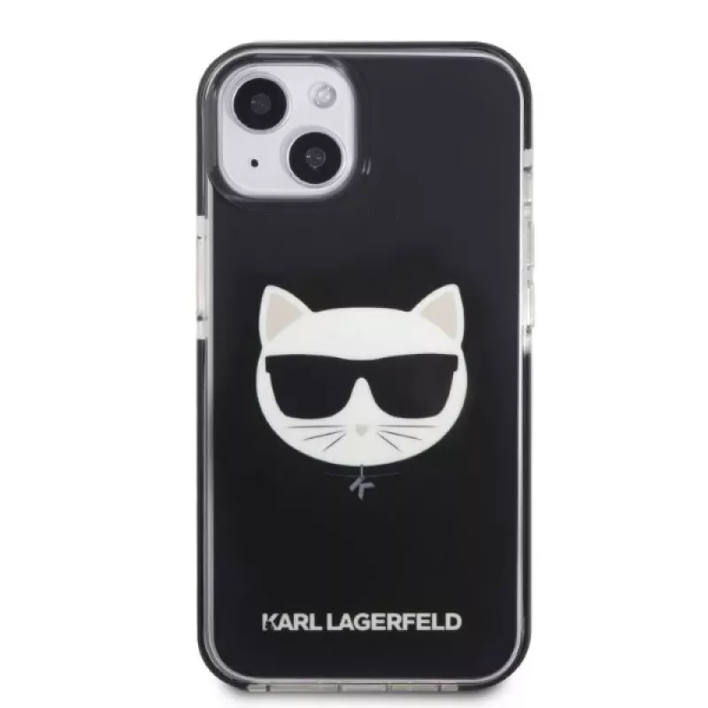 Karl Lagerfeld KLHCP13STPECK funda rígida negra Choupette Head para iPhone 13 mini 5,4 inch