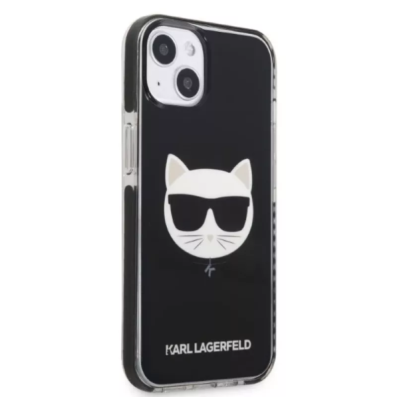 Karl Lagerfeld KLHCP13STPECK funda rígida negra Choupette Head para iPhone 13 mini 5,4 inch