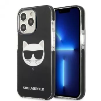 Karl Lagerfeld KLHCP13LTPECK funda rígida negra Choupette Head para iPhone 13 Pro / 13 6,1