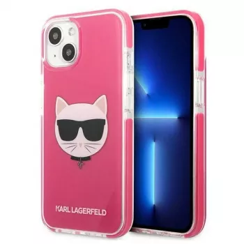 Karl Lagerfeld KLHCP13MTPECPI funda rígida fucsia Choupette Head para iPhone 13 / 14 / 15 6,1