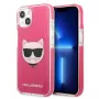 Karl Lagerfeld KLHCP13MTPECPI funda rígida fucsia Choupette Head para iPhone 13 / 14 / 15 6,1