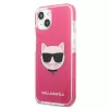 Karl Lagerfeld KLHCP13MTPECPI funda rígida fucsia Choupette Head para iPhone 13 / 14 / 15 6,1