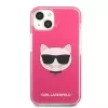 Karl Lagerfeld KLHCP13MTPECPI funda rígida fucsia Choupette Head para iPhone 13 / 14 / 15 6,1