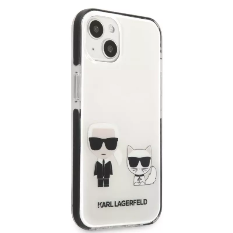 KARL LAGERFELD funda rígida blanca Karl & Choupette para iPhone 13 mini