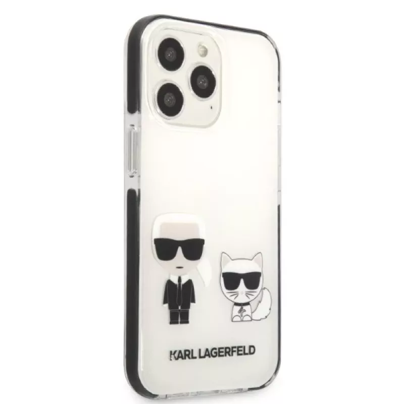 Karl Lagerfeld KLHCP13LTPEKCW funda rígida blanca Karl & Choupette para iPhone 13 Pro / 13 6,1
