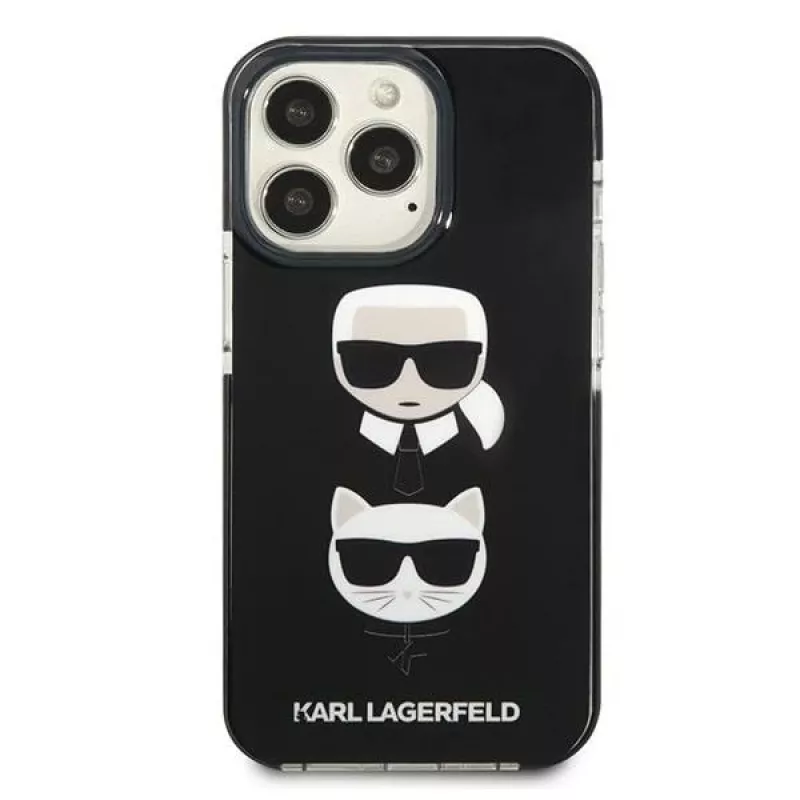 Karl Lagerfeld KLHCP13LTPE2TK funda rígida negra Karl & Choupette Head para iPhone 13 Pro / 13 6,1