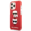 Karl Lagerfeld KLHCP13LTPE2TR funda rígida roja Karl & Choupette Head para iPhone 13 Pro / 13 6,1