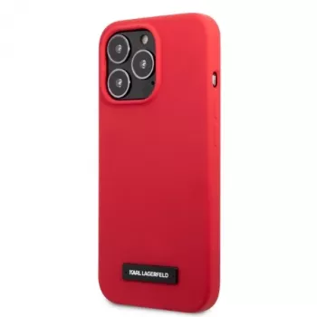 Karl Lagerfeld KLHCP13LSLMP1R funda rígida de silicona con placa para iPhone 13 Pro / 13 6,1