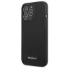 Karl Lagerfeld KLHCP13LSLMP1K funda rígida negra de silicona con placa para iPhone 13 Pro / 13 6,1