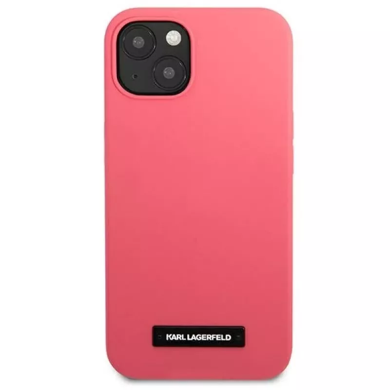 Karl Lagerfeld KLHCP13SSLMP1PI trasera de silicona con placa para iPhone 13 mini 5,4