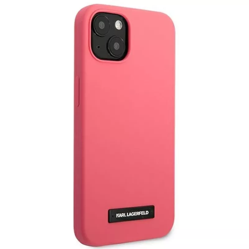Karl Lagerfeld KLHCP13MSLMP1PI funda de silicona con placa para iPhone 13/14/15 6,1