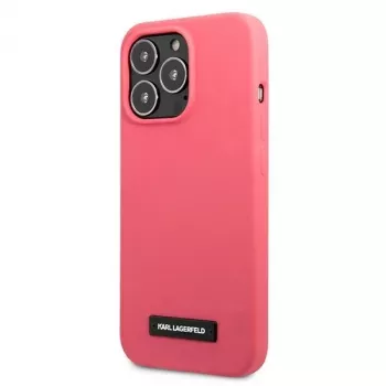 Karl Lagerfeld funda rígida fucsia de silicona con placa para iPhone 13 Pro Max 6,7
