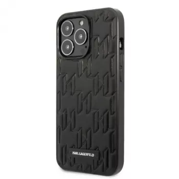 Karl Lagerfeld KLHCP13XMNMP1K iPhone 13 Pro Max 6.7 carcasa rígida Black Monogram Plaque