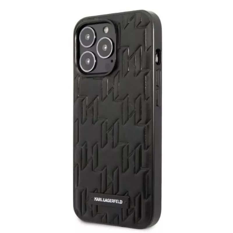 Karl Lagerfeld KLHCP13XMNMP1K iPhone 13 Pro Max 6.7 carcasa rígida Black Monogram Plaque
