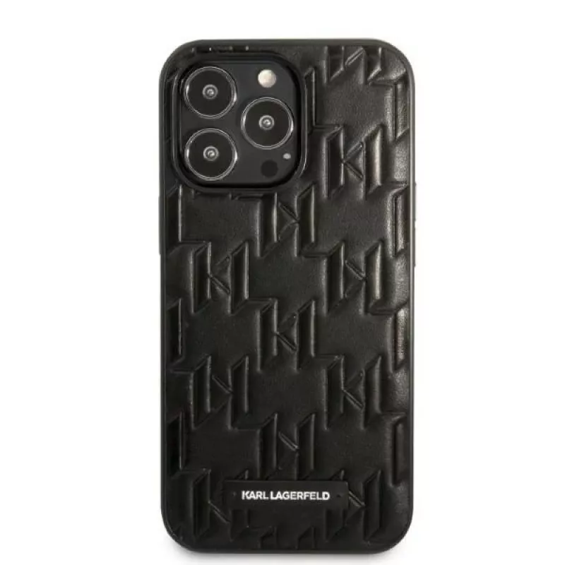 Karl Lagerfeld KLHCP13XMNMP1K iPhone 13 Pro Max 6.7 carcasa rígida Black Monogram Plaque