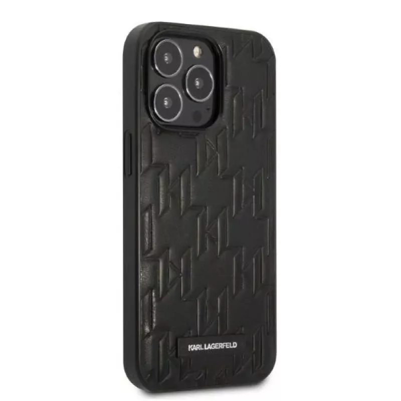 Karl Lagerfeld KLHCP13XMNMP1K iPhone 13 Pro Max 6.7 carcasa rígida Black Monogram Plaque