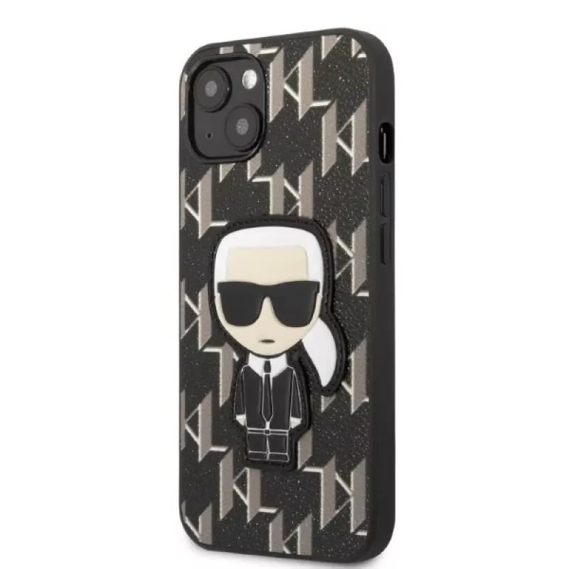 Karl Lagerfeld KLHCP13SPMNIKBK iPhone 13 mini 5.4 carcasa rígida Black Monogram Ikonik Patch