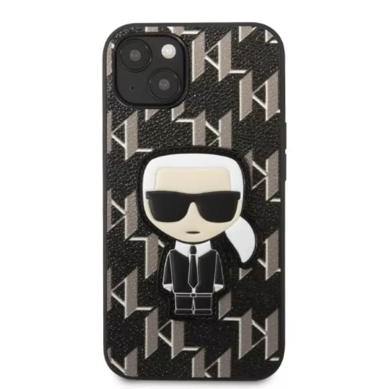 Karl Lagerfeld KLHCP13SPMNIKBK iPhone 13 mini 5.4 carcasa rígida Black Monogram Ikonik Patch