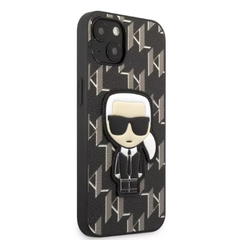 Karl Lagerfeld KLHCP13SPMNIKBK iPhone 13 mini 5.4 carcasa rígida Black Monogram Ikonik Patch