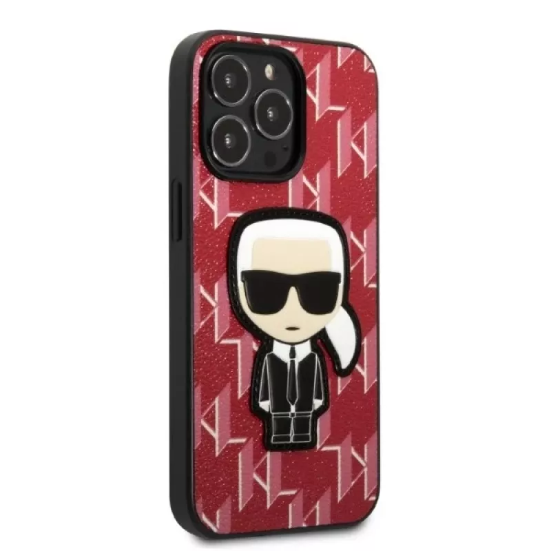 Karl Lagerfeld KLHCP13LPMNIKPI Funda rígida Red Monogram Ikonik Patch para iPhone 13 Pro / 13 6,1 inch