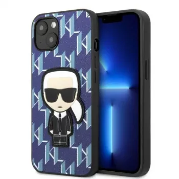 Karl Lagerfeld KLHCP13SPMNIKBL Funda rígida Blue Monogram Ikonik Patch para iPhone 13 mini
