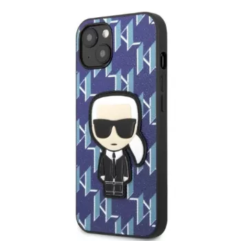 Karl Lagerfeld KLHCP13SPMNIKBL Funda rígida Blue Monogram Ikonik Patch para iPhone 13 mini