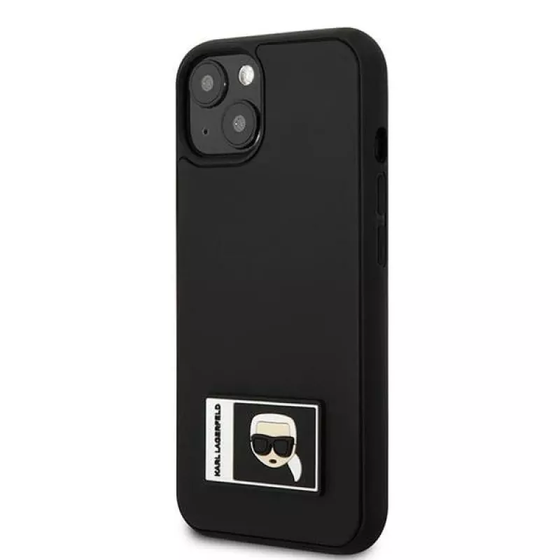 Karl Lagerfeld KLHCP13S3DKPK Funda rígida Ikonik Patch para iPhone 13 mini, negra