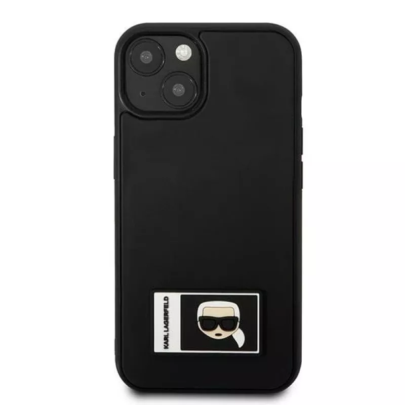 Karl Lagerfeld KLHCP13S3DKPK Funda rígida Ikonik Patch para iPhone 13 mini, negra