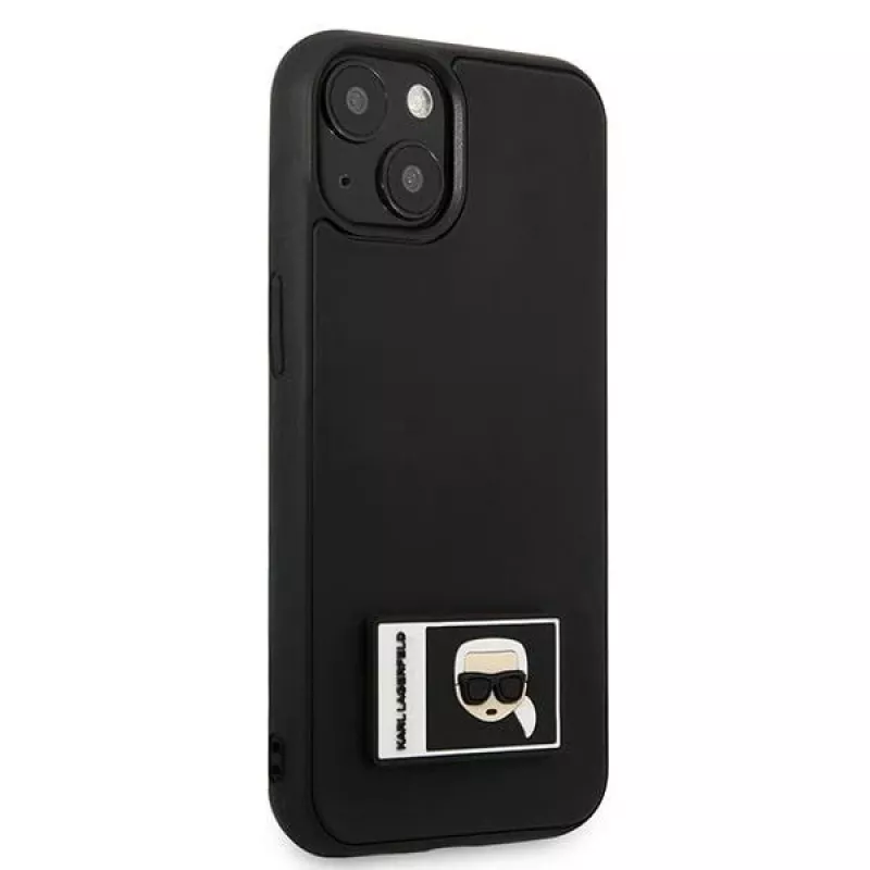 Karl Lagerfeld KLHCP13S3DKPK Funda rígida Ikonik Patch para iPhone 13 mini, negra
