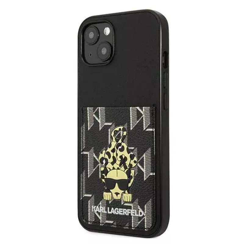 Karl Lagerfeld KF001284 Funda rígida con tarjetero Karlimals para iPhone 13/14/15 6,1