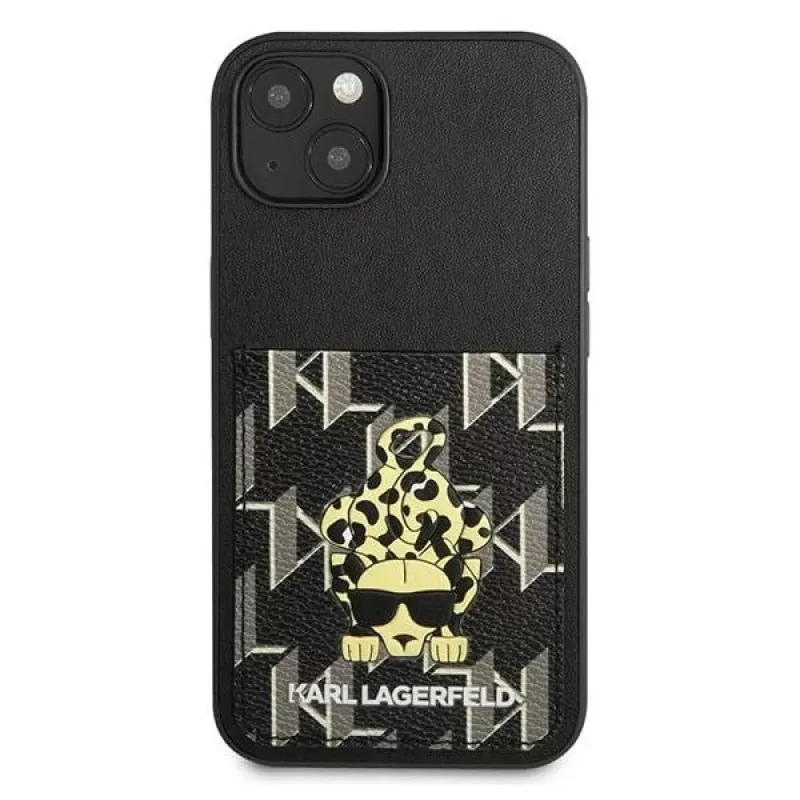 Karl Lagerfeld KF001284 Funda rígida con tarjetero Karlimals para iPhone 13/14/15 6,1