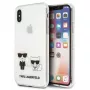 Karl Lagerfeld KLHCI65CKTR Funda rígida para Apple iPhone Xs Max, transparente, diseño Karl & Choupette