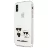 Karl Lagerfeld KLHCI65CKTR Funda rígida para Apple iPhone Xs Max, transparente, diseño Karl & Choupette