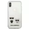 Karl Lagerfeld KLHCI65CKTR Funda rígida para Apple iPhone Xs Max, transparente, diseño Karl & Choupette