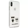 Karl Lagerfeld KLHCI65CKTR Funda rígida para Apple iPhone Xs Max, transparente, diseño Karl & Choupette