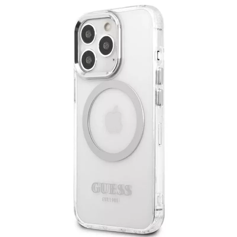 Guess GUHMP13LHTRMS Funda rígida Metal Outline MagSafe para iPhone 13 Pro / iPhone 13 6,1