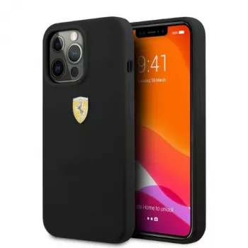 Ferrari FESSIHMP13LBK Funda rígida de silicona MagSafe para iPhone 13 Pro / 13 negra