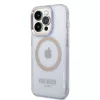 Guess Funda rígida translúcida Gold Outline para Apple iPhone 14 Pro 6,1