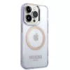 Guess Funda rígida translúcida Gold Outline para Apple iPhone 14 Pro 6,1