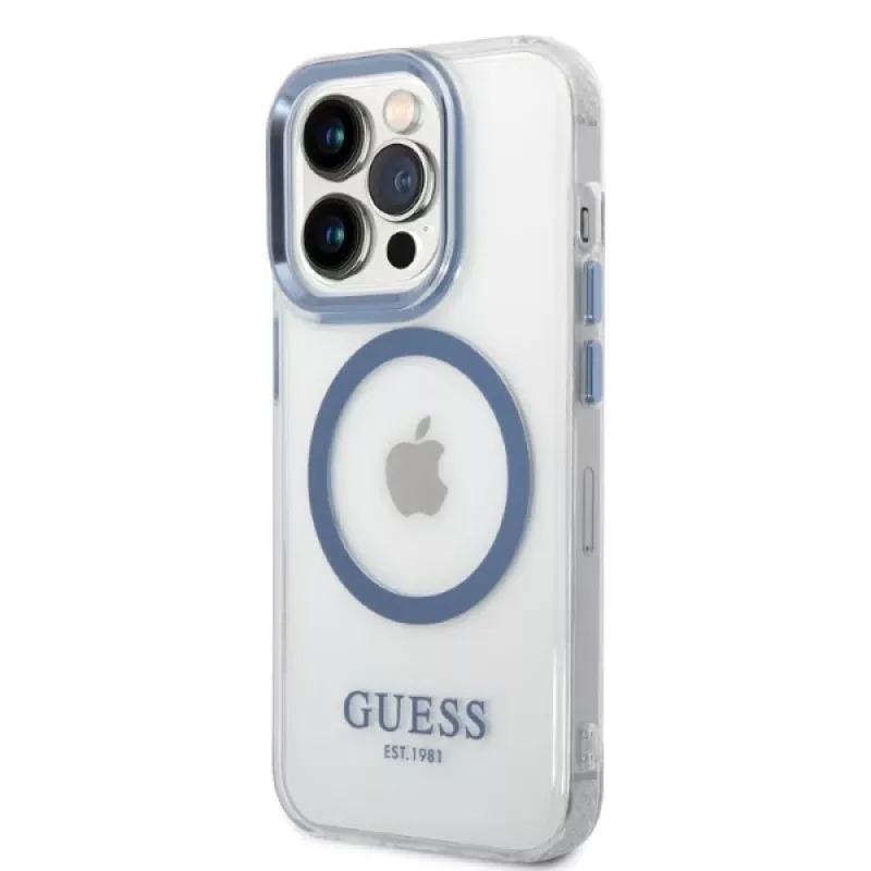 Guess Funda rígida Metal Outline MagSafe para Apple iPhone 14 Pro Max 6,7
