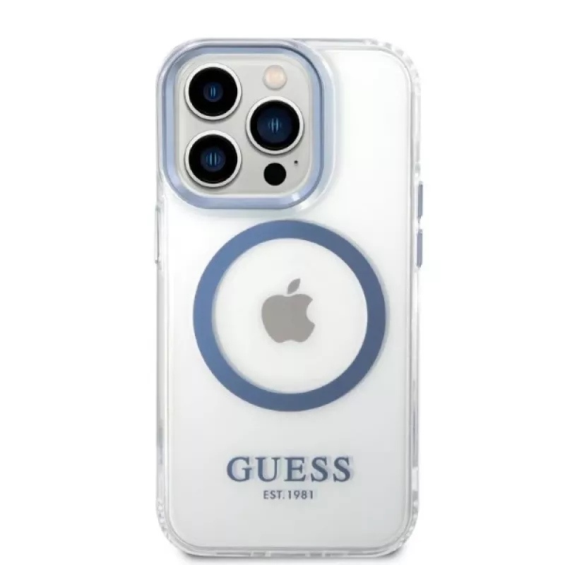 Guess Funda rígida Metal Outline MagSafe para Apple iPhone 14 Pro Max 6,7