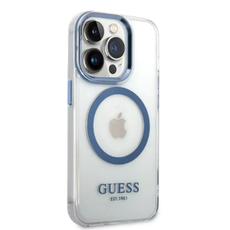 Guess Funda rígida Metal Outline MagSafe para Apple iPhone 14 Pro Max 6,7