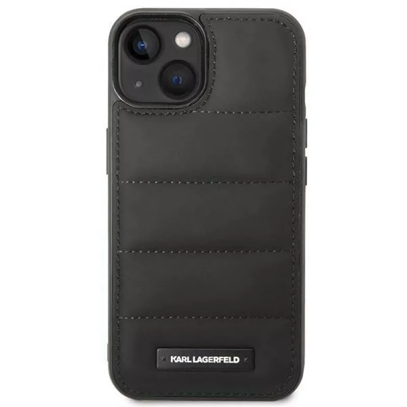 Karl Lagerfeld KLHCP14SPSQAK Funda rígida Puffy Elongated Logo para Apple iPhone 13/14/15 6,1