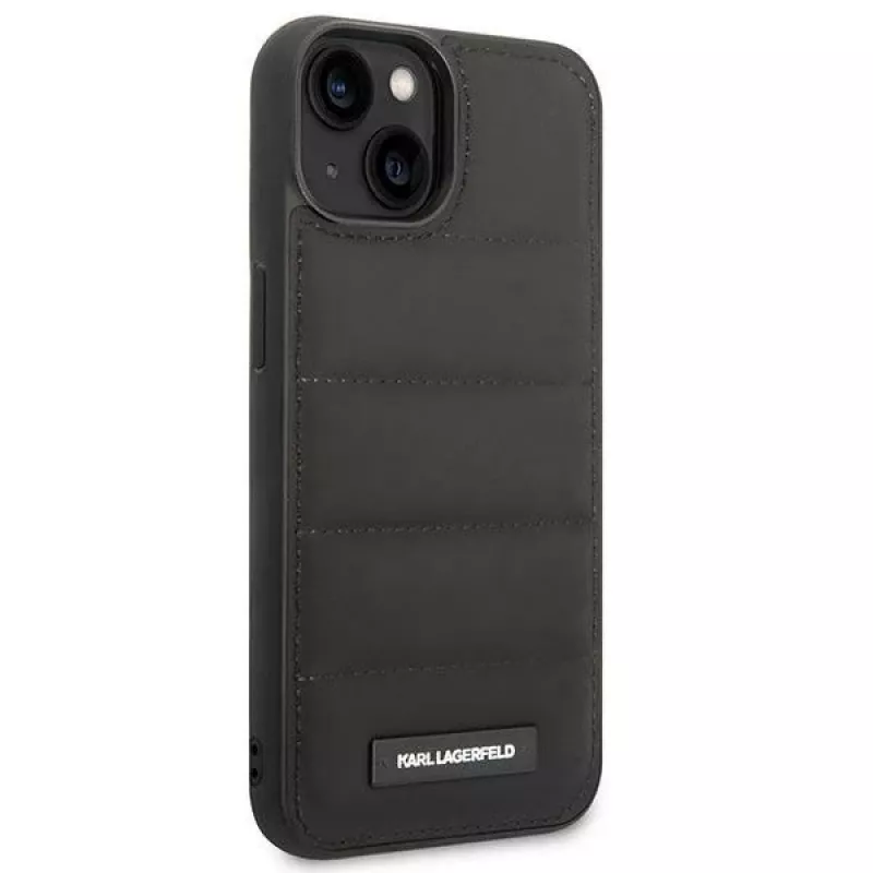 Karl Lagerfeld KLHCP14SPSQAK Funda rígida Puffy Elongated Logo para Apple iPhone 13/14/15 6,1